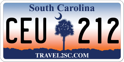 SC license plate CEU212