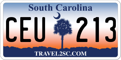 SC license plate CEU213
