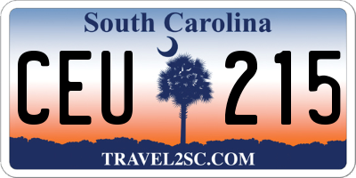 SC license plate CEU215