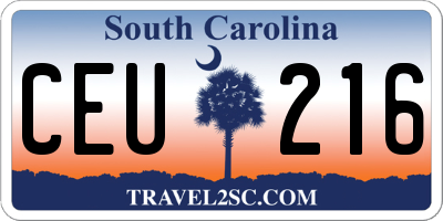 SC license plate CEU216