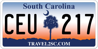 SC license plate CEU217