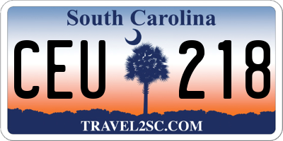 SC license plate CEU218