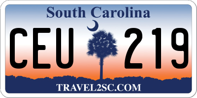 SC license plate CEU219