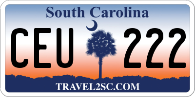 SC license plate CEU222