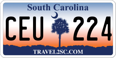 SC license plate CEU224