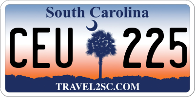 SC license plate CEU225
