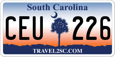 SC license plate CEU226