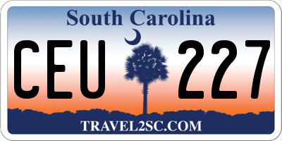 SC license plate CEU227