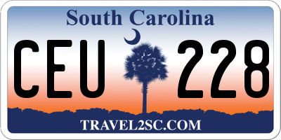 SC license plate CEU228