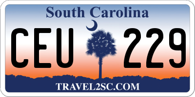 SC license plate CEU229
