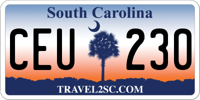 SC license plate CEU230