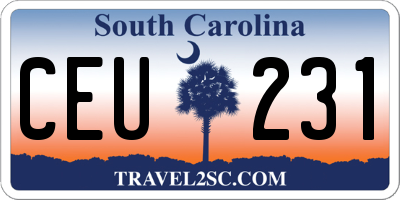 SC license plate CEU231