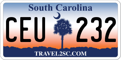 SC license plate CEU232