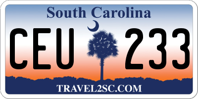 SC license plate CEU233