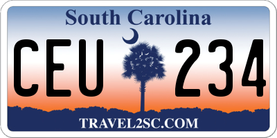 SC license plate CEU234