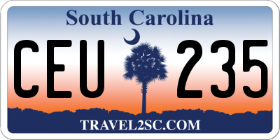 SC license plate CEU235