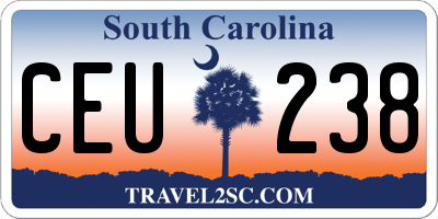 SC license plate CEU238