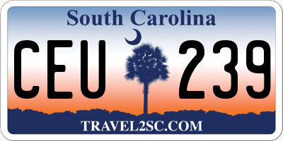 SC license plate CEU239