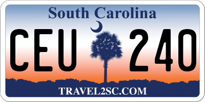 SC license plate CEU240