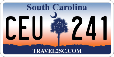 SC license plate CEU241
