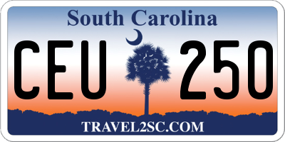 SC license plate CEU250