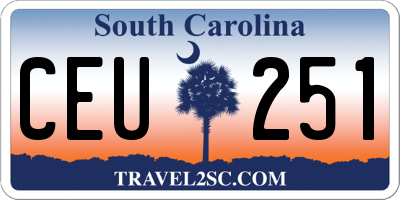 SC license plate CEU251