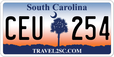 SC license plate CEU254