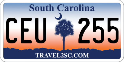 SC license plate CEU255