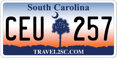SC license plate CEU257