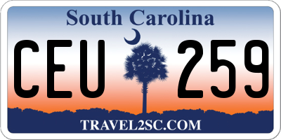 SC license plate CEU259