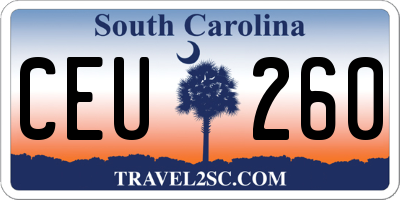 SC license plate CEU260