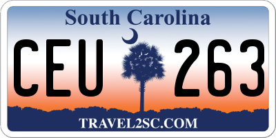 SC license plate CEU263