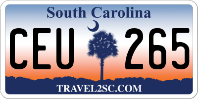 SC license plate CEU265