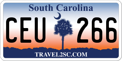 SC license plate CEU266