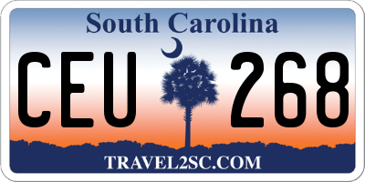 SC license plate CEU268