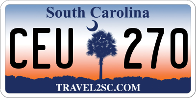 SC license plate CEU270