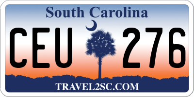 SC license plate CEU276