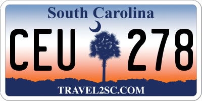 SC license plate CEU278