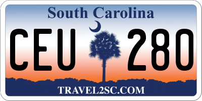 SC license plate CEU280