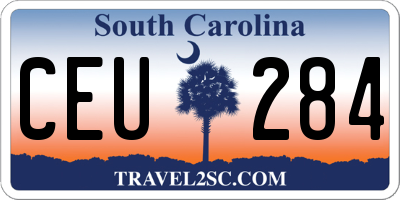 SC license plate CEU284