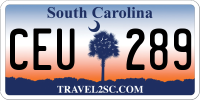 SC license plate CEU289