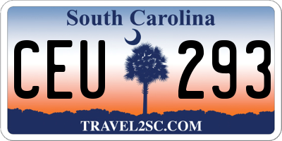 SC license plate CEU293