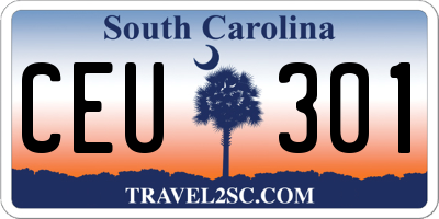 SC license plate CEU301