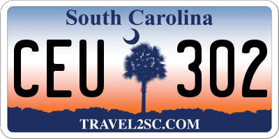 SC license plate CEU302