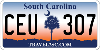 SC license plate CEU307