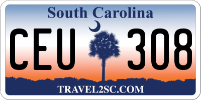 SC license plate CEU308