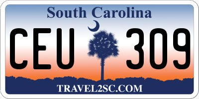 SC license plate CEU309