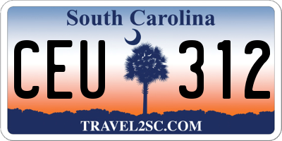 SC license plate CEU312