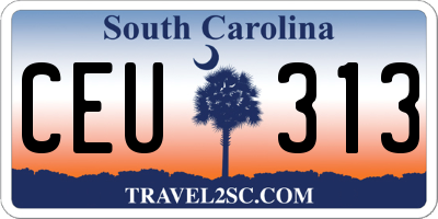 SC license plate CEU313