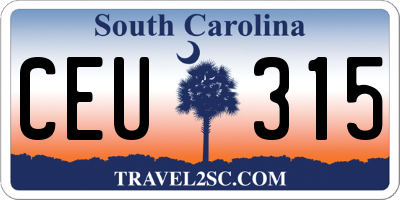 SC license plate CEU315